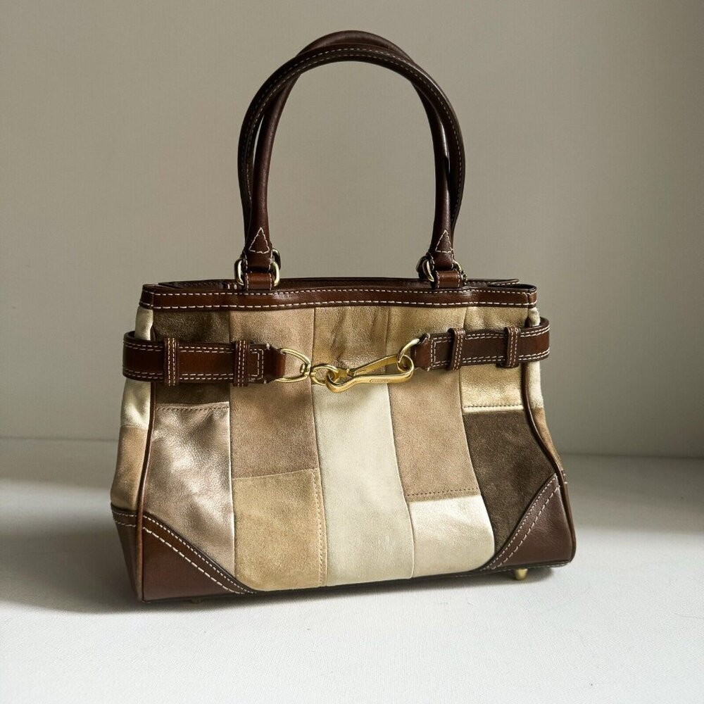 Coach  Hampton Multicolor Patchwork Top Handle Small Tote Bag